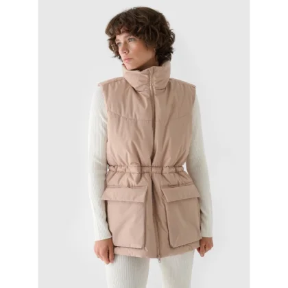 Női mellény 4F VEST JACKET-WAW24TVJAF135-83S-BEIGE