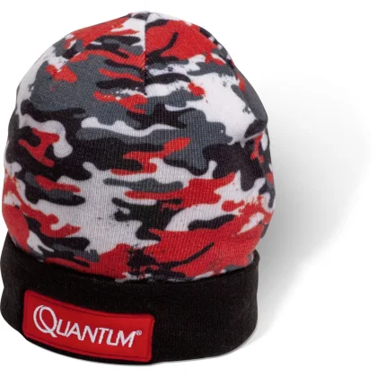 Čiapka QUANTUM Winter Cap Black/ Red Camou