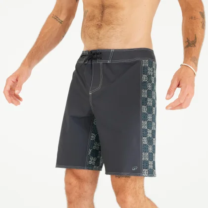 DECATHLON Pánske dlhé boardové šortky 500 dĺžka 19" Arch Taow čierne L