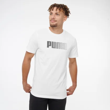 PUMA PUMA pánske fitness tričko s krátkym rukávom biele L