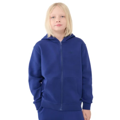 Fiú kapucnis pulóver zipzárral 4F JUNIOR SWEATSHIRT-JWSS25TSWSM1851-36S-BLUE