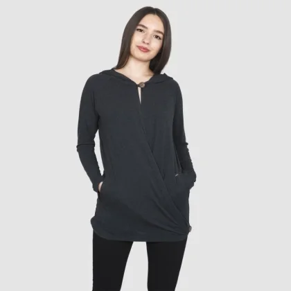 Woox Twister Ladies Hoodie Black kardigan