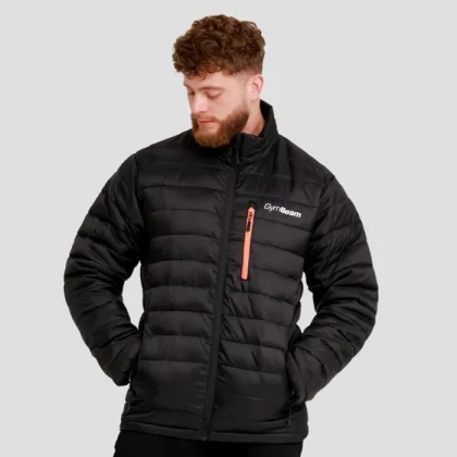 GymBeam Pánska bunda Puffer Black/Orange LL