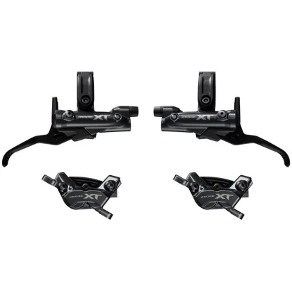 Shimano brzda kotoučová XT M8220 čtyřpístková p+z komplet bez kotoučů a adapteru, J-kit, v krabičce