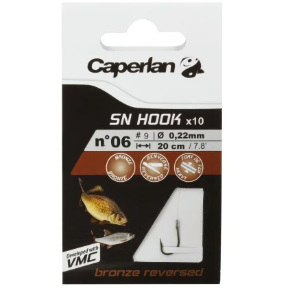 CAPERLAN Montované rybárske háčiky SN Hook bronzované vyhnuté 8