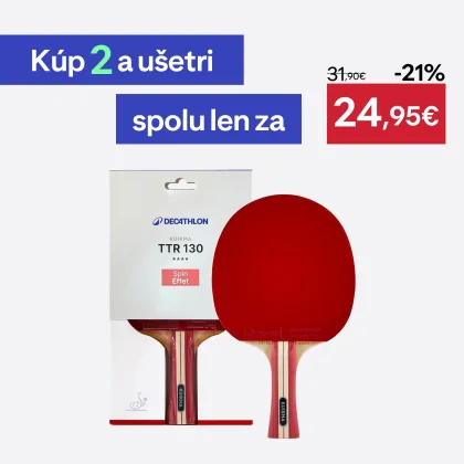 KUIKMA Stolnotenisová raketa TTR 130 Spin 4* ITTF pre školy/kluby Shakehand