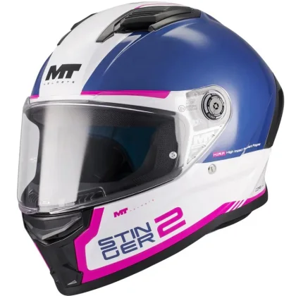MT Helmets Stinger 2 Core A8 modro-bílo-růžová