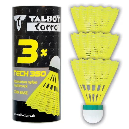 Bedmintonové loptičky TALBOT TORRO Tech 350 Slow 3 ks - žlté