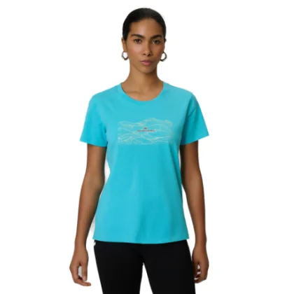 Női rövid ujjú túrázó póló 4F TSHIRT F2785-48S-AQUA