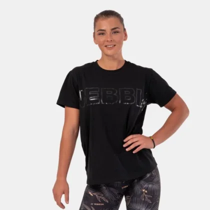 NEBBIA Dámske tričko Invisible Logo Black S