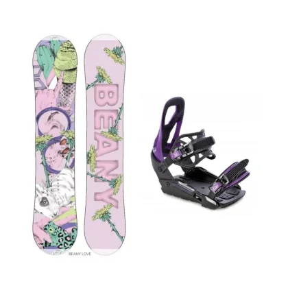 Beany LOVE dívčí snowboard + Raven S230 Black/violet vázání