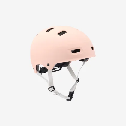 BTWIN Prilba MF500 na kolieskové korčule, skejtbord a kolobežku svetloružová XS (47-52 cm)