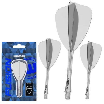 Darts toll és szár egyben Winmau Fusion Arrow toll és rövid szár, átlátszó