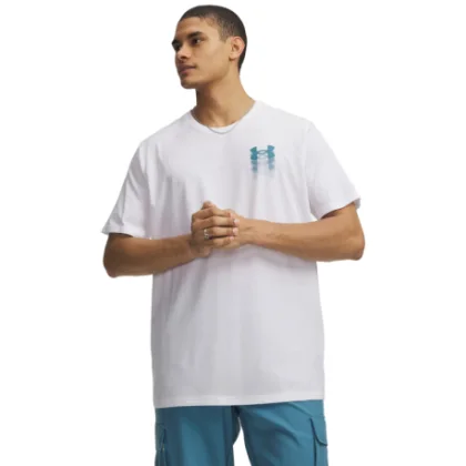 Pánske tričko s krátkym rukávom UNDER ARMOUR UA M BLUR LOGO SS-WHT