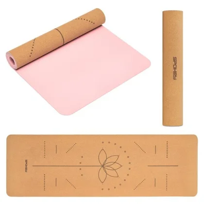 Spokey SAVASANA LOTOS Korková jóga podložka, 183 x 61 x 0,4 cm