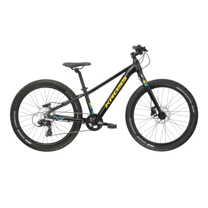 Kross Level JR 2.0 24" - model 2025 čierna / žltá / lesk - S (12", 130-150 cm)