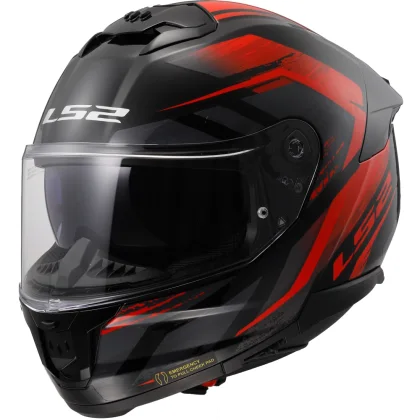 LS2 FF808 Stream II Fury Black Red 3XL (65-66)