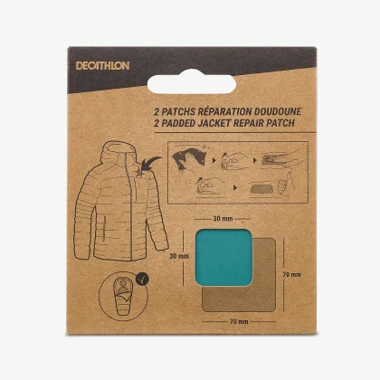 DECATHLON Opravné záplaty na páperové bundy a spacie vaky modrozelené bez