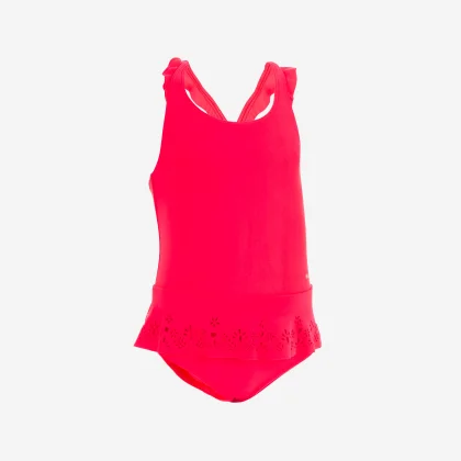 DECATHLON DIEVČENSKÉ JEDNODIELNE PLAVKY ČERVENÉ 3-4 r (96-102 cm)