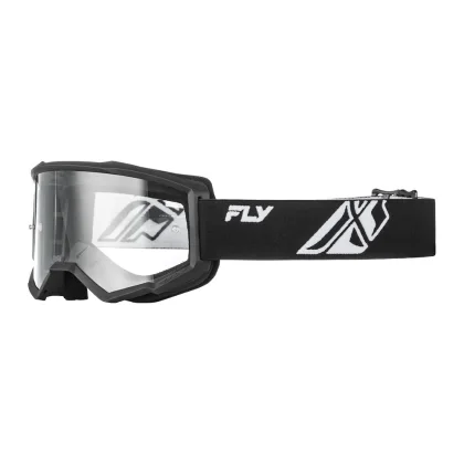 Fly Racing Focus Youth čierna/biela, číre plexi