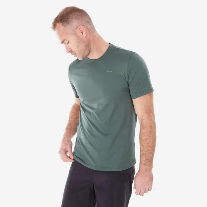 QUECHUA Pánske turistické tričko MH100 s krátkym rukávom zo syntetického materiálu 3XL