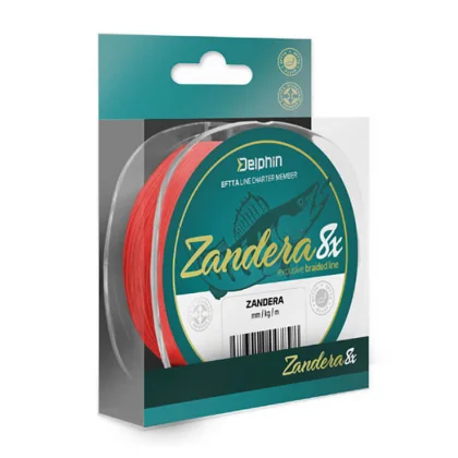 DELPHIN Zandera 8 červená priemer 0,20 mm, nosnosť 15,5 kg