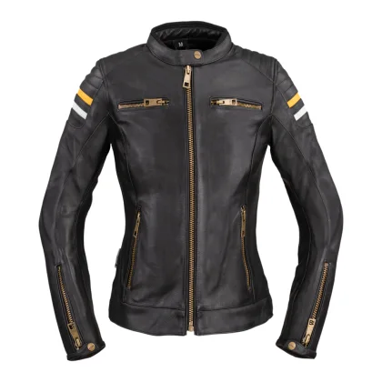 Dámska kožená moto bunda W-TEC Stripe Lady Farba čierna,