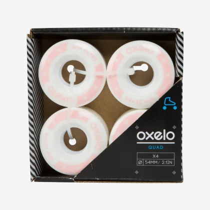 OXELO Kolieska na dvojradové kolieskové korčule 54 mm 85A 4 ks biele bez