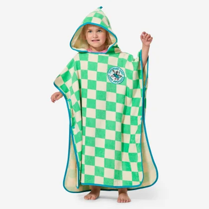 DECATHLON Detské surferské pončo 500 Poulpy 110 – 135 cm zelené bez
