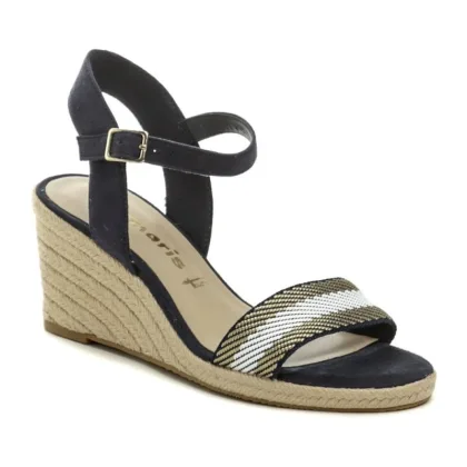 Tamaris 1-28329-42 navy dámské sandály na klínku