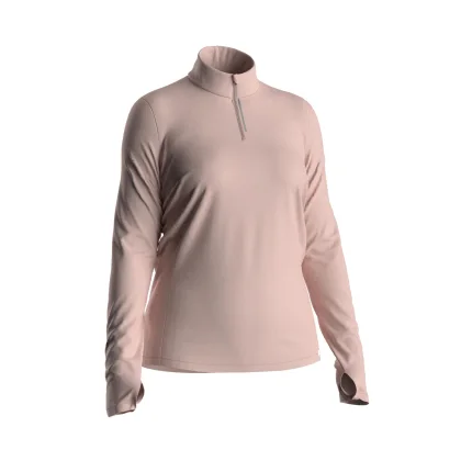 KIPRUN Dámska bežecká mikina Run 100 Warm svetloružová L-XL