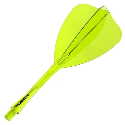 Winmau Fusion Arrow priehľadné žlté integrované letky a dlhé násadky