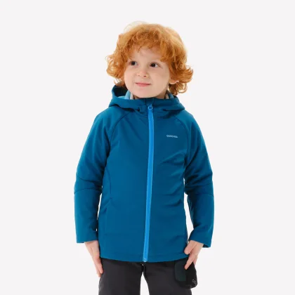 QUECHUA Detská softshellová turistická bunda MH900 2-6 r. modrá 2-3 r (89-95 cm)
