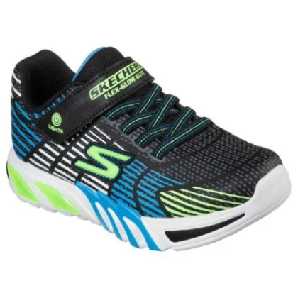 Chlapecká rekreační obuv SKECHERS S Lights Flex Glow Elite K black lime