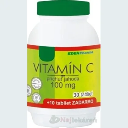 EdenPharma Vitamín C 100 mg príchuť jahoda 40 tabliet