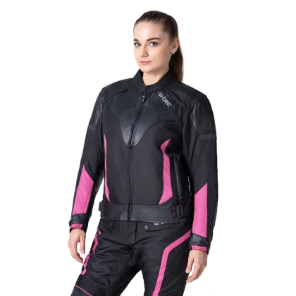 Dámska moto bunda W-TEC Durmana Farba čierno-ružová,