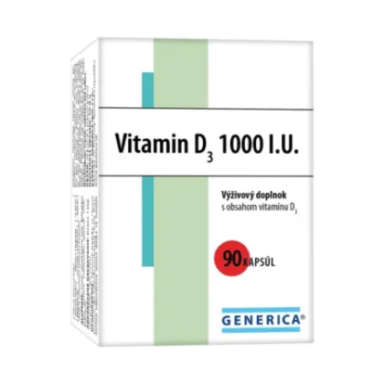 GENERICA Vitamín D3 1000 I.U. 90 kapsúl