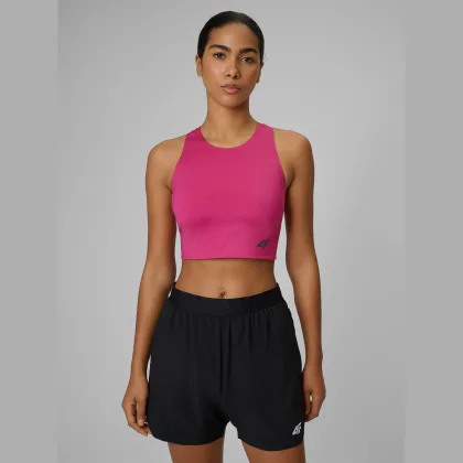 Crop top na behanie rýchloschnúci dámsky - ružový