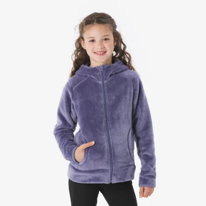 QUECHUA Detská turistická mikina NH500 fleecová 7–15 rokov svetlofialová 8-9 r (131-140 cm)