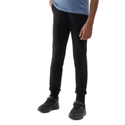 Lány melegítőnadrágok 4F JUNIOR TROUSERS-4FJWSS24TTROF587-20S-DEEP BLACK
