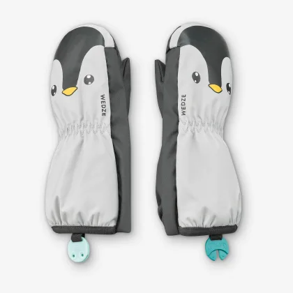 WEDZE Detské lyžiarske palčiaky 500 Warm sivé 24 m-3r (82-95 cm)
