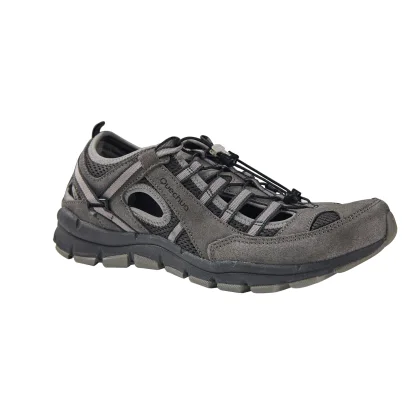 QUECHUA Pánske turistické sandále NH100 Fresh sivé 45