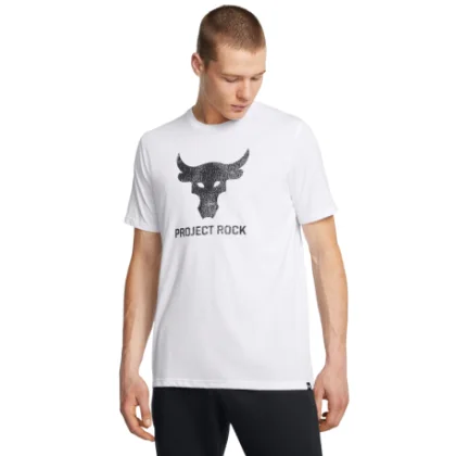 Pánské tričko s krátkým rukávem UNDER ARMOUR PROJECT ROCK UA Brahma Bull SS-WHT