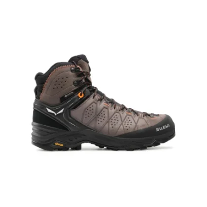 Férfi bokáig érő túracipő SALEWA Alp Trainer 2 Mid GTX M wallnut fluo orange