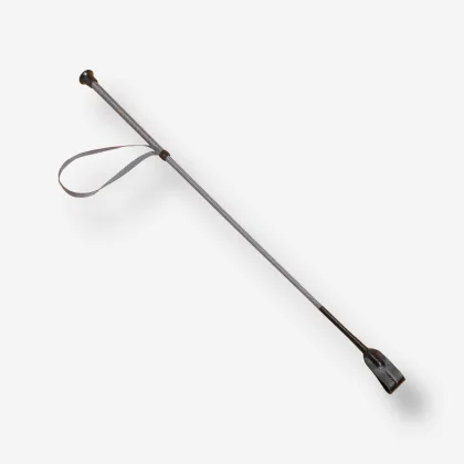 FOUGANZA Jazdecký bičík 100 pletený 69 cm sivý bez