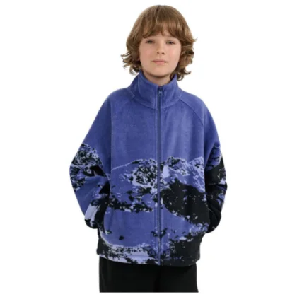 Fiú polár pulóver cipzárral 4F JUNIOR FLEECE M349-4FJWAW25TFLEM349-91A-MULTICOLOUR 1 ALLOVER