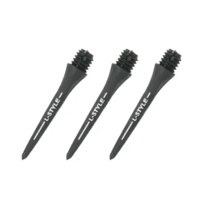 Konverzné karbonové hroty na šípky L-Style Hard Lip Points Carbon čierne 25mm, závit 2BA, 6ks