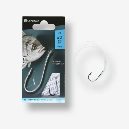CAPERLAN Viazané háčiky s lopatkou SN Hook Fluorosea Bluereversed na morský rybolov 8