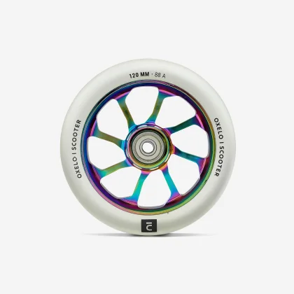 DECATHLON Koliesko na freestylovú kolobežku 120 mm hliníkové neochrómové jadro PU bez