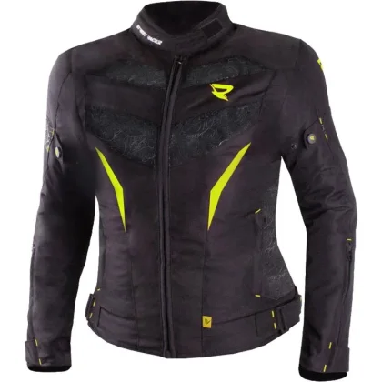 Street Racer Dámská bunda na motorku Rose černo-fluo žlutá